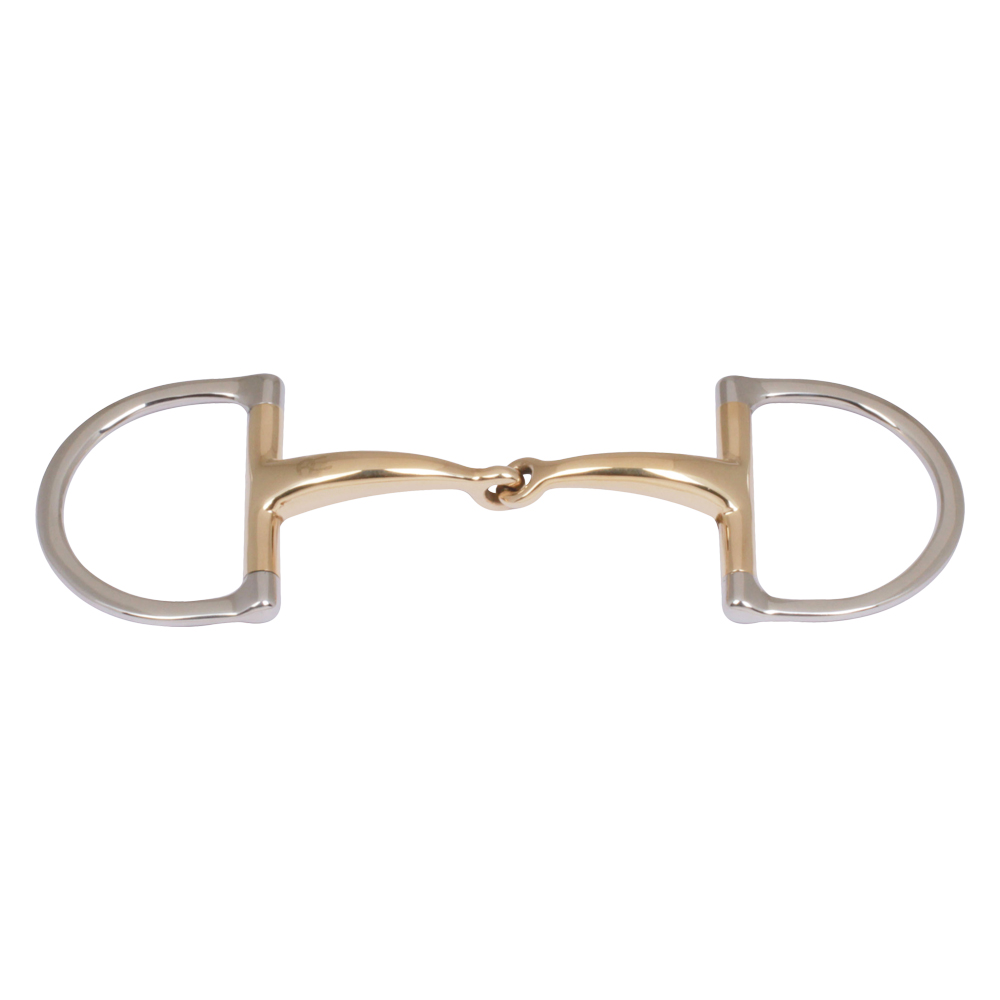 Dee Bit Single jointed Curved Mouth Cuprium With Flat Rings