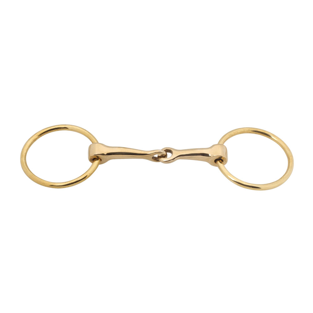 Loose Ring Snaffle Single Jointed Cuprium Bit with Brass Rings