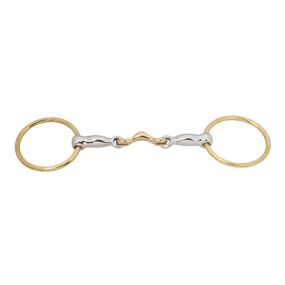 Loose Ring Sweet Iron Quarter Moon Bit with Cuprium Link and Brass Rings