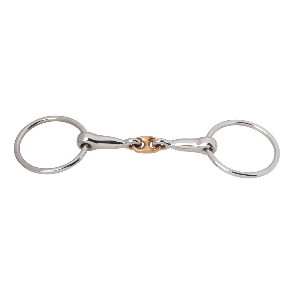 loose ring double jointed mouth with copper flat link